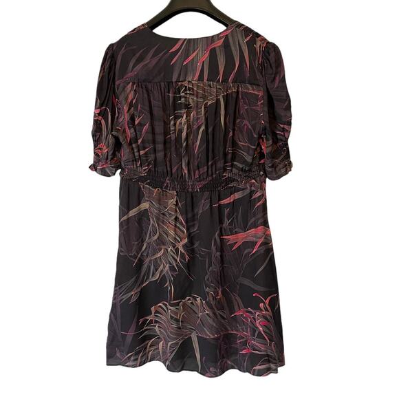All Saints Demi Black and Floral Mini Dress Size 8 - Picture 4 of 16